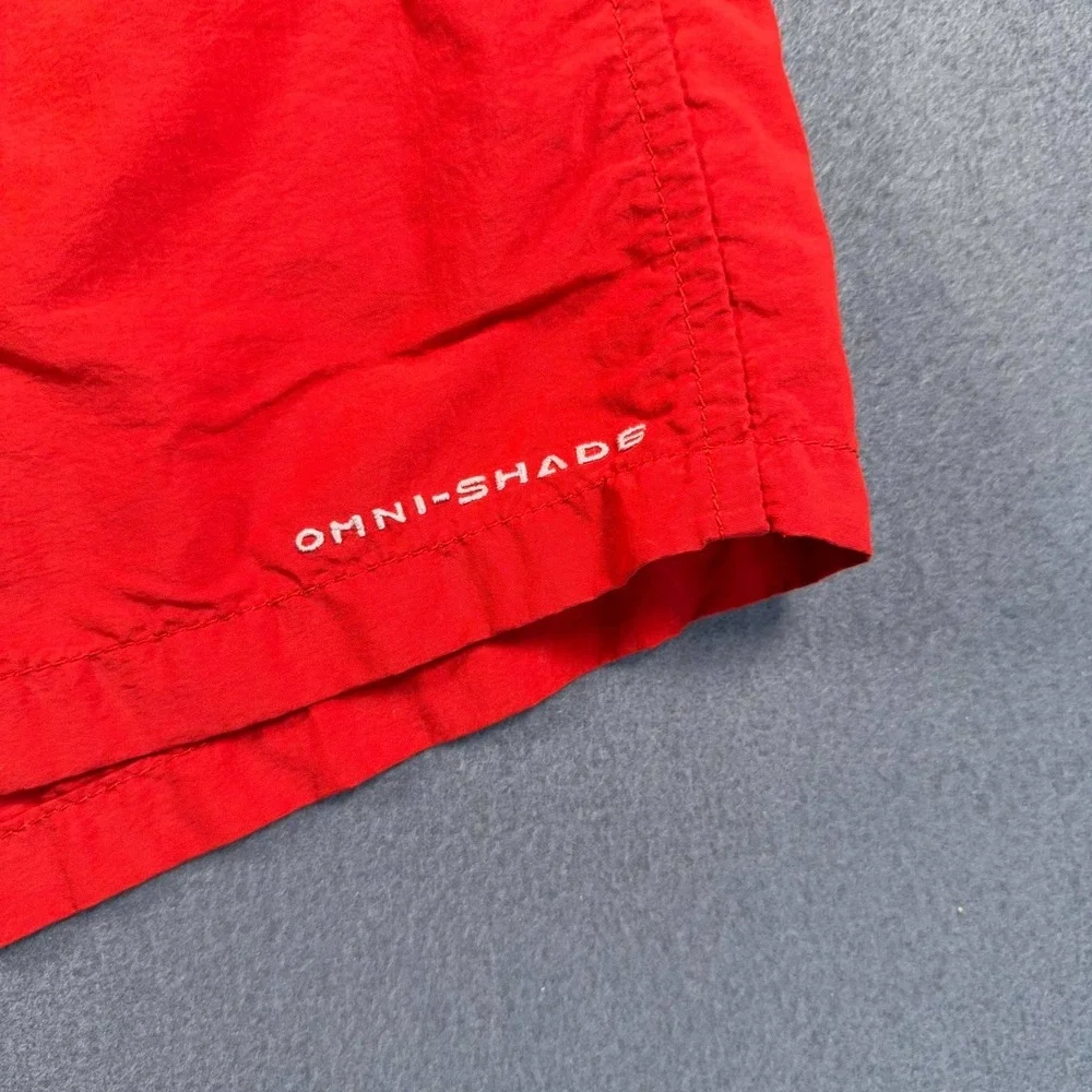 Columbia PFG Swim Trunks Mens L Red Omni Shade 40x16 Fishing Shorts
